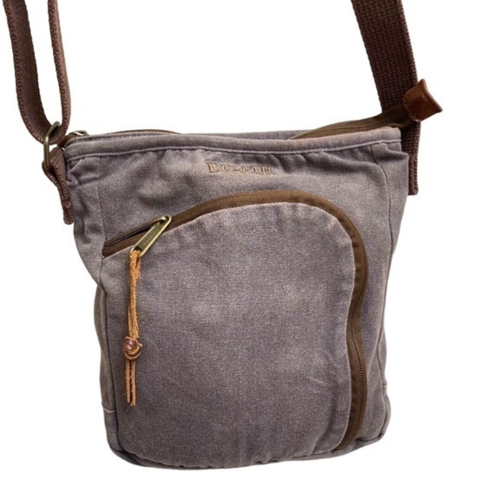 Duluth trading Co canvas brown/gray messenger bag unisex